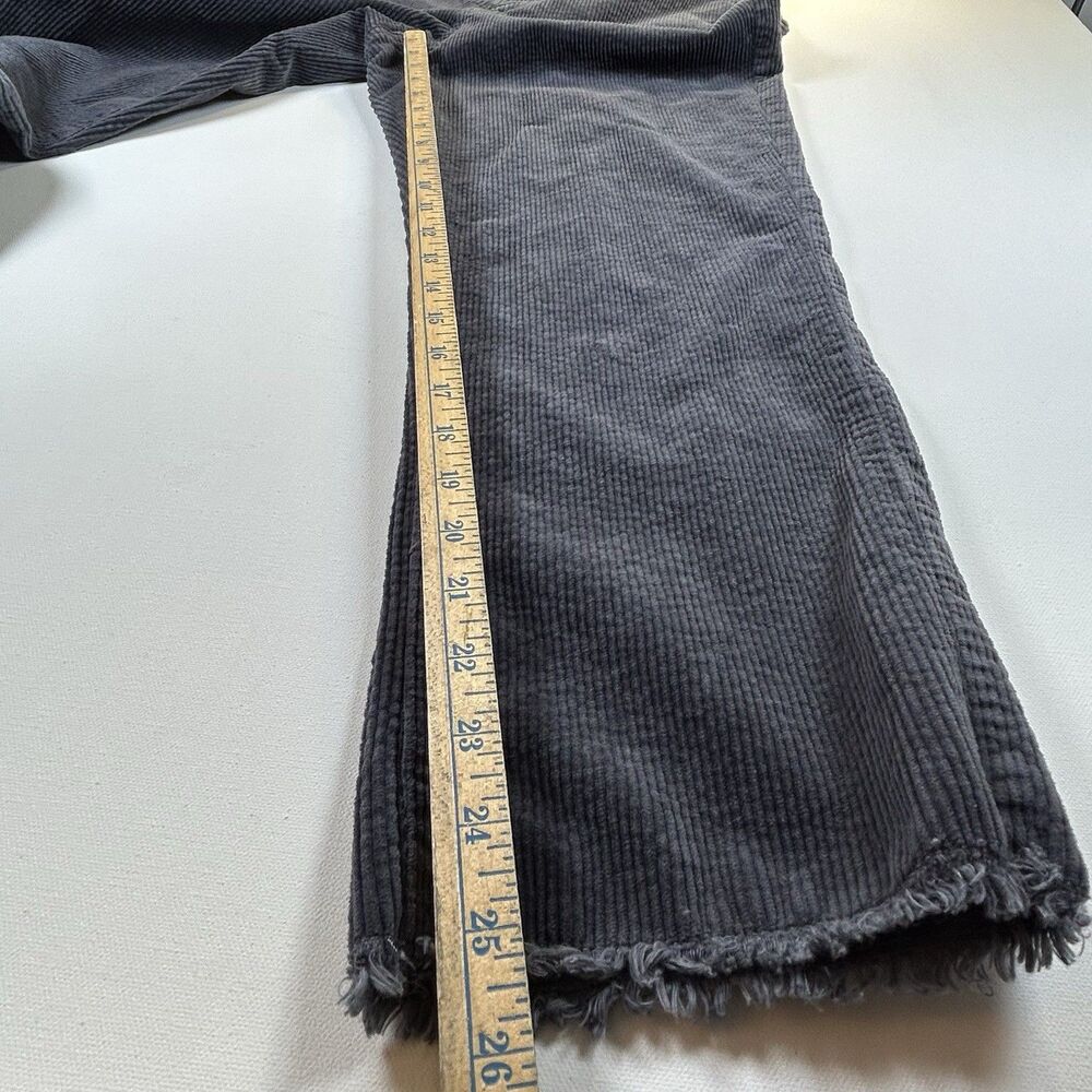 LOFT Blue Grey Corduroy Straight Leg Raw Hem Cropped Pants Womens Size 10/ 30" - Picture 11 of 14